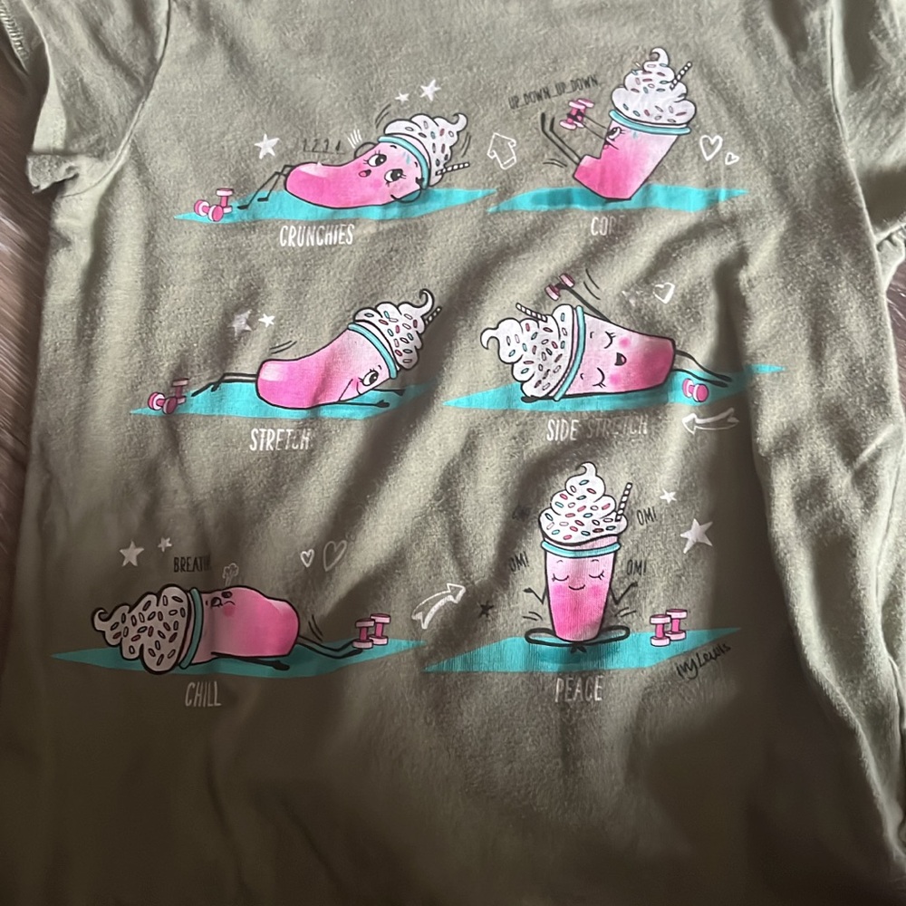 Kids Graphic Tee - Green with Pink Accents